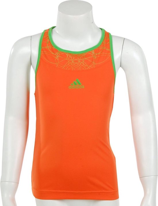 adidas - G adiZero Tank - Kinder Tank Top - 164 - FreshOrange/IntensGreen