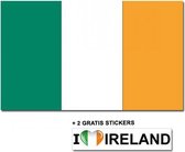 Ierse vlag met 2 gratis Ierland stickers