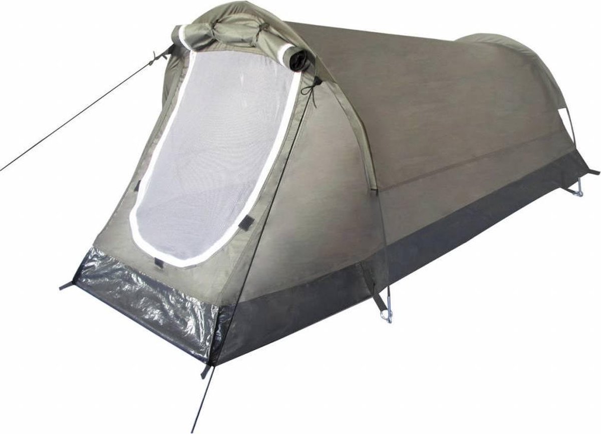 Mfh Tunneltent 220 X 130 X 100 Cm - Army/ Legergroen - 2 Persoons