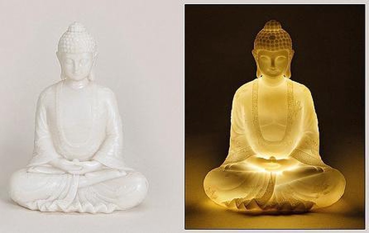 Boeddha beeld met LED verlichting 22 cm | bol.com