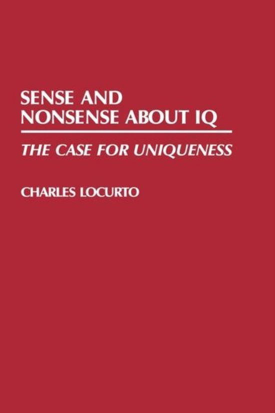 Sense and Nonsense about IQ - cover