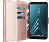 Hoesje geschikt voor Samsung Galaxy A6 Plus 2018 - Book Case Leer Pasjeshouder Rosegoud