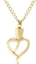 As ketting goudkleurig met open gouden hart