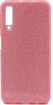 HB Hoesje Geschikt voor Samsung Galaxy A7 2018 - Siliconen Glitter Back Cover - Roze