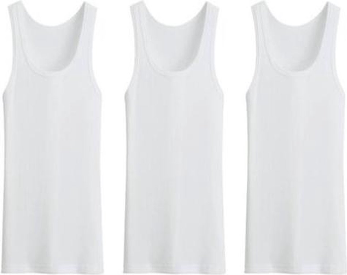 3 stuks Bonanza hemd - Regular - 100% katoen - wit - Maat M-L