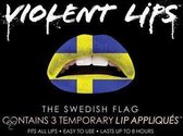 Zweden lip tattoo met Zweedse vlag