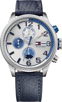 Tommy Hilfiger TH1791240 Horloge - Leer - Blauw - 46 mm