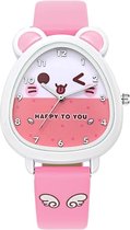 Kinderhorloge Muisje – Roze – Horloge Kids – Meisjeshorloge