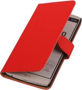 LG V10 - Effen Rood Booktype Wallet Hoesje