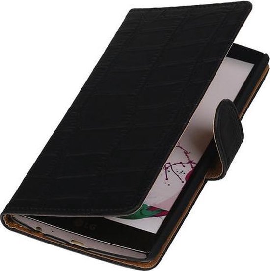LG Nexus 5X - Croco Zwart Booktype Wallet Hoesje