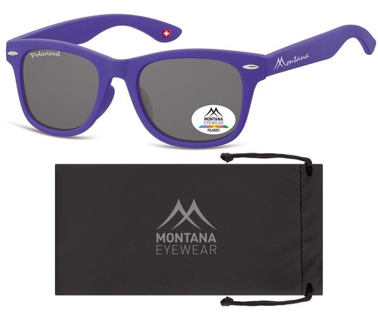 Montana 967F- Kinder Zonnebril-Wayfarer-Zwart kunststof- Lensbreedte 46 mm van Montana. — afbeelding 2