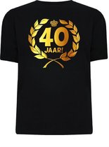 Funny zwart shirt. Gouden Krans T-Shirt - 40 jaar - Maat XS