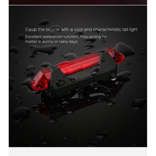Fiets Achterlicht Zadelpost Led Licht USB Oplaadbaar - Rood — afbeelding 4