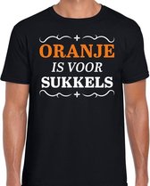 T-shirt Oranje is voor sukkels zwart heren XL