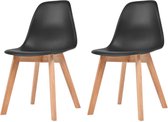 Eetkamerstoelen zwart 2 st