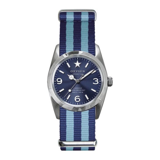 Oxygen Sport 34 Boston horloge EX-S-BOS-34 - Nylon - Blauw | bol.com