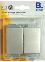 BERKER K5 dubbele wipschakelaar wissel/wissel, inbouw | RVS