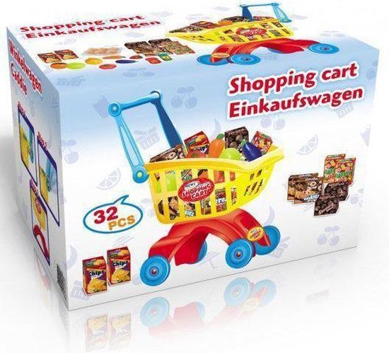 Sinis Kort geleden maandelijks Speelgoed boodschappenwagen 32 delig | bol.com