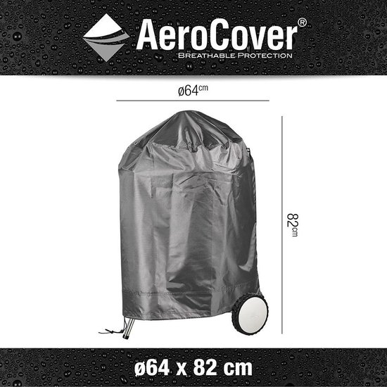 | AeroCover bbq hoes ø 64cm antraciet BBQ Hoes universele kogelbbq buitenkeuken | Aerocover