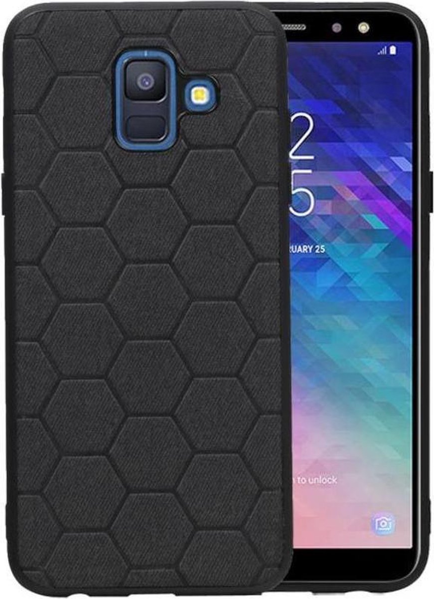 Hexagon Hard Case voor Samsung Galaxy A6 2018 Zwart