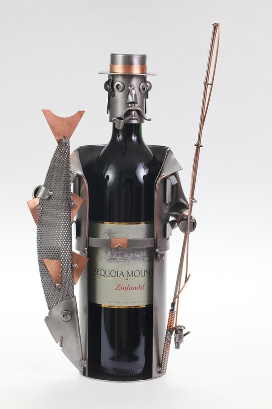 Steelman porte-bouteille de vin cadeau de pêche statue décorative ou figure  pêcheur... | bol.com