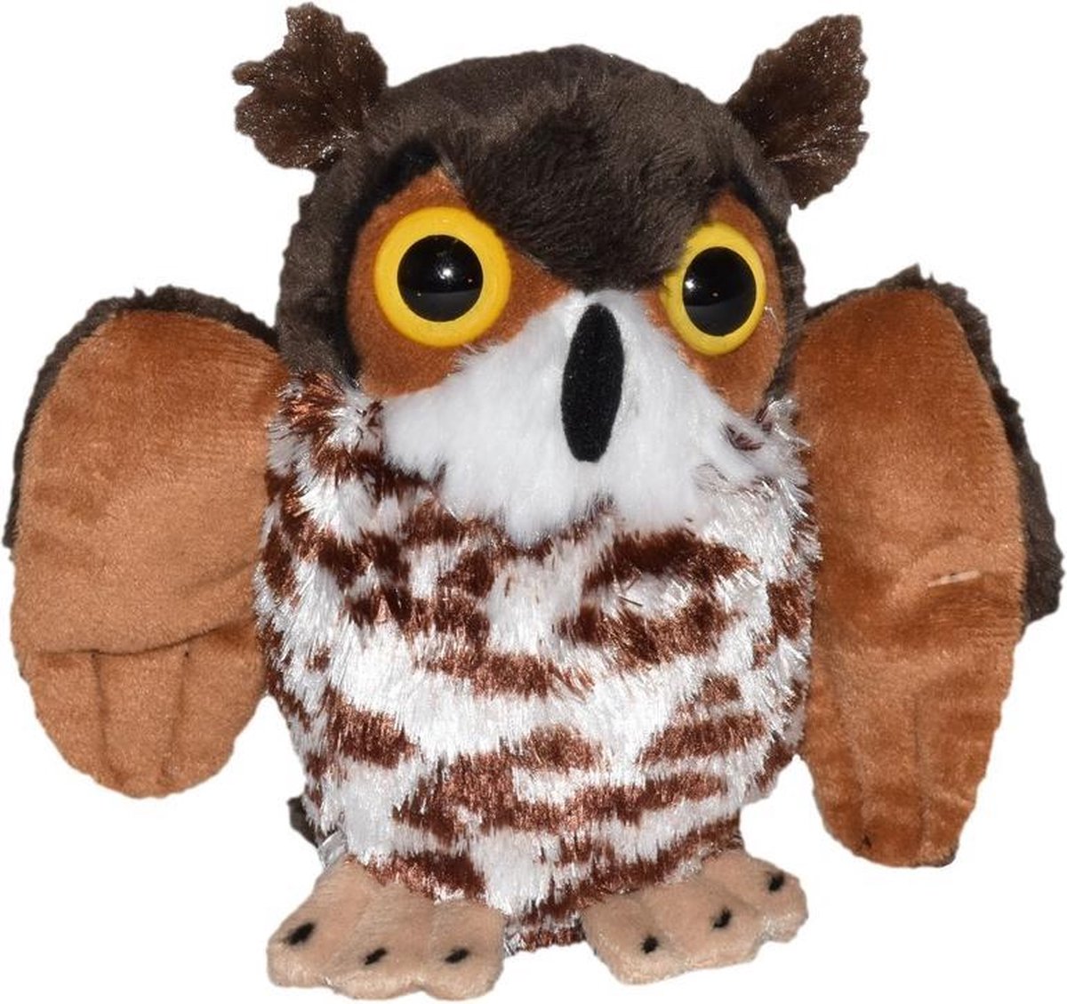 Pluche bruine uil vogel knuffel 12 cm - Uilen bosdieren knuffels - Speelgoed voor kinderen - Wild Republic