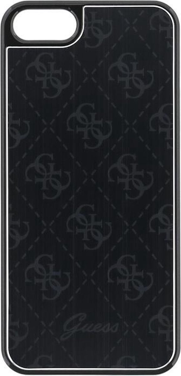 Guess 4G Aluminium Hard Case voor Apple iPhone 5/5S/SE - Zwart