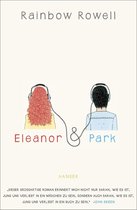 Boekcover van Eleanor & Park van Rainbow Rowell, met twee personen die koptelefoons delen. De tekst 'Eleanor & Park' staat eronder.