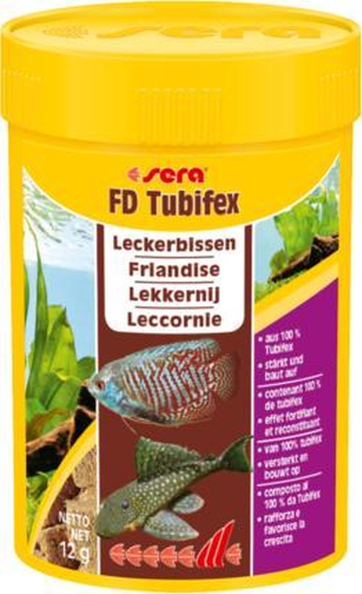 Sera FD Tubifex 100 ml proteinerijk voor vleeseters