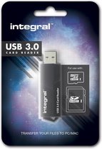 Integral Card Reader USB 3.0 voor SDHC - MicroSDHC / Zwart