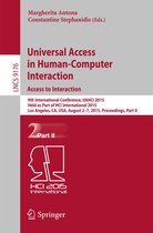 Lecture Notes in Computer Science 9176 - Universal Access in Human-Computer Interaction. Access to Interaction