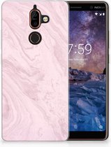 Nokia 7 Plus TPU Hoesje Marble Pink