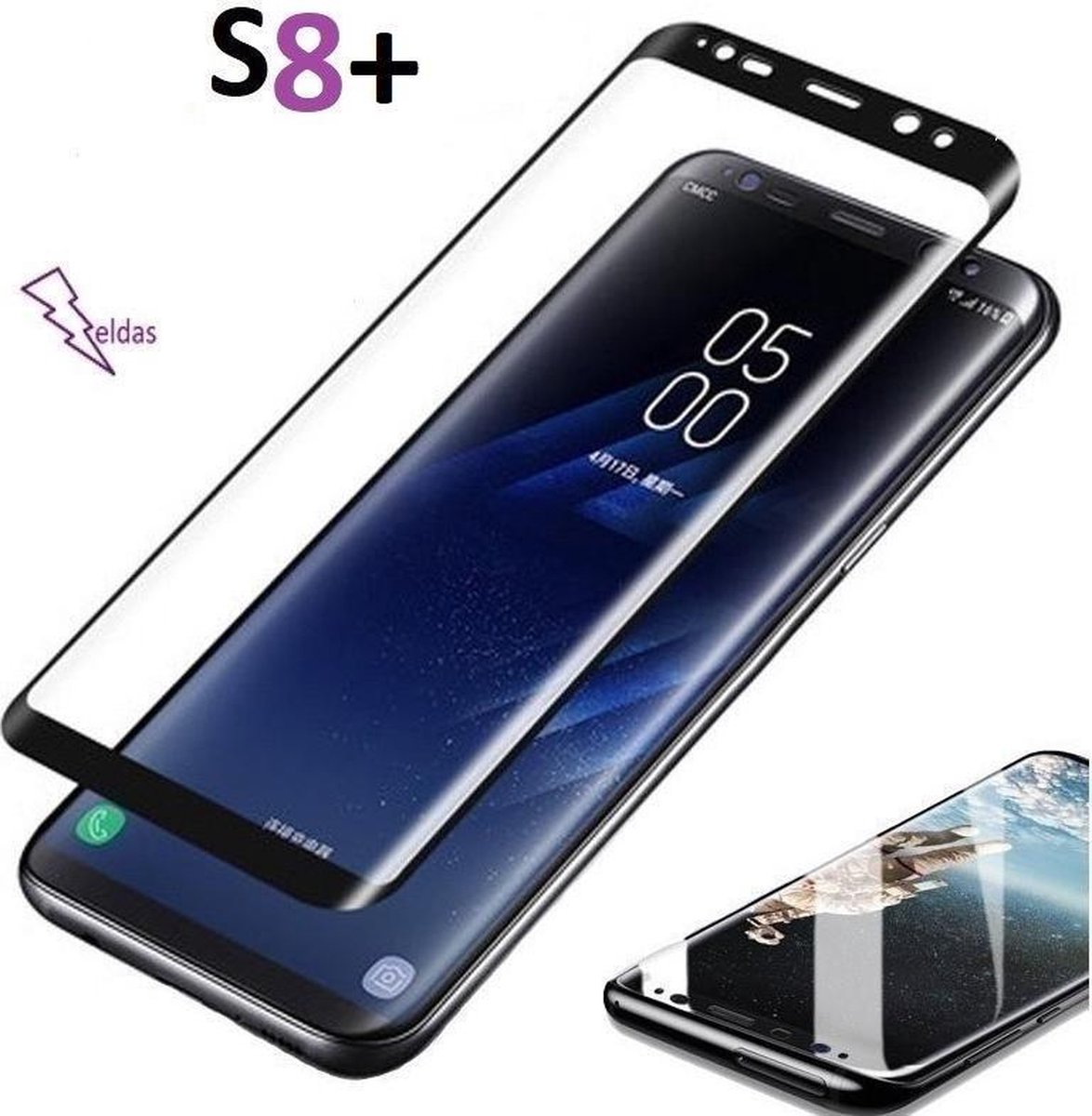 Samsung S8 plus Glazen screenprotector Samsung Galaxy 3D Screen beschermende Glas explosieveilige gehard glas Cover Film Zwart op Prijzenvolger.com