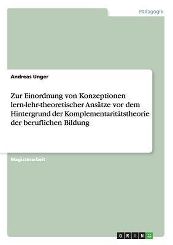 Zur Einordnung von Konzeptionen lern-lehr-theoretischer Ansa ... - cover
