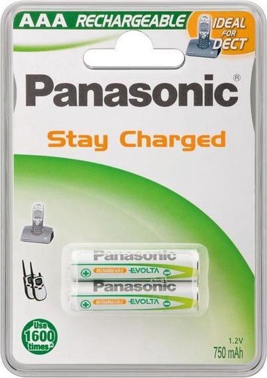 Op de kop van Isoleren eigendom 1x2 Panasonic Batterij NiMH Micro AAA 750 mAh Ready to Use DECT | bol.com