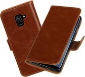 BestCases - Samsung Galaxy A8 2018 Pull-Up booktype hoesje bruin