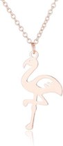 24/7 Jewelry Collection Flamingo Ketting - Rosé Goudkleurig