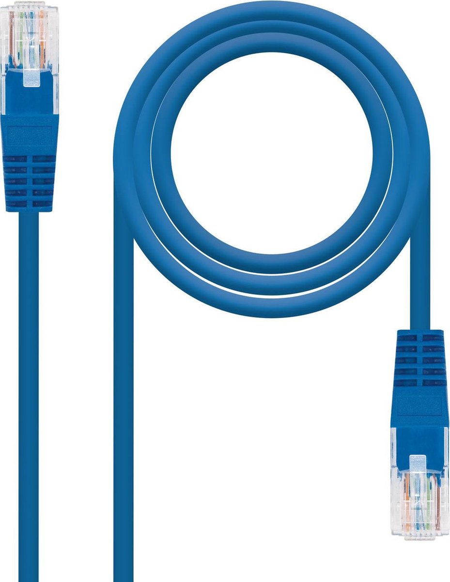 CAT 6 UTP Cable NANOCABLE CABLE RED LATIGUILLO RJ45 CAT.6 UTP AWG24, AZUL, 0.5 M 50 cm