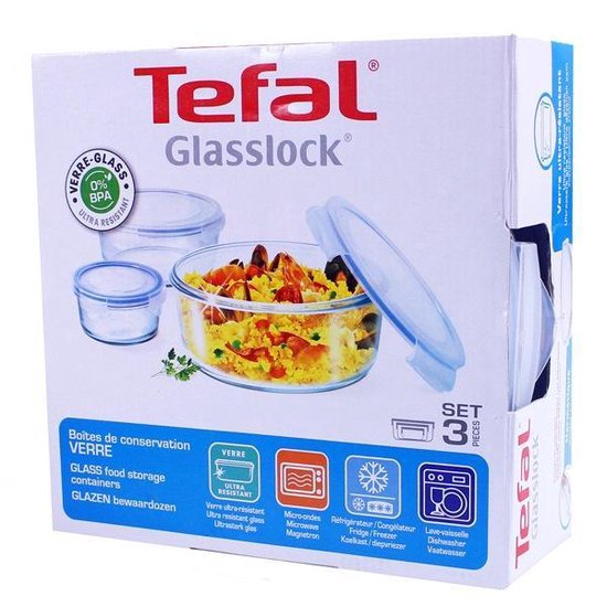 Tefal Glasslock - Glazen schalen set - met deksels