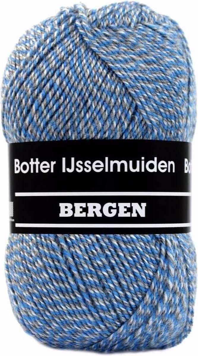 Bergen blauw gemeleerd 95 - Botter IJsselmuiden PAK MET 10 BOLLEN a 100 GRAM. PARTIJ 634545. INCL. Gratis Digitale vinger haak en brei toerenteller
