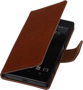 BestCases Samsung Z1 Z130H Véritable type de livre en cuir en Cuir cas Brown