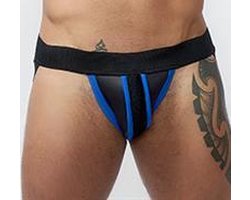 Mister b neoprene jockstrap black blue s