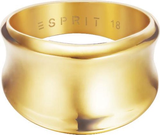 Esprit staal ring Curved gold