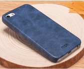 Mofi PU Leren Coating Hardcase iPhone 5(s)/SE - Blauw