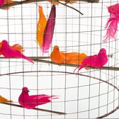 Hanglamp met vogeltjes-Oranje-Roze-Koper-Kinderkamer-Woonkamer-Hal-Kantoor-Ø50cm.