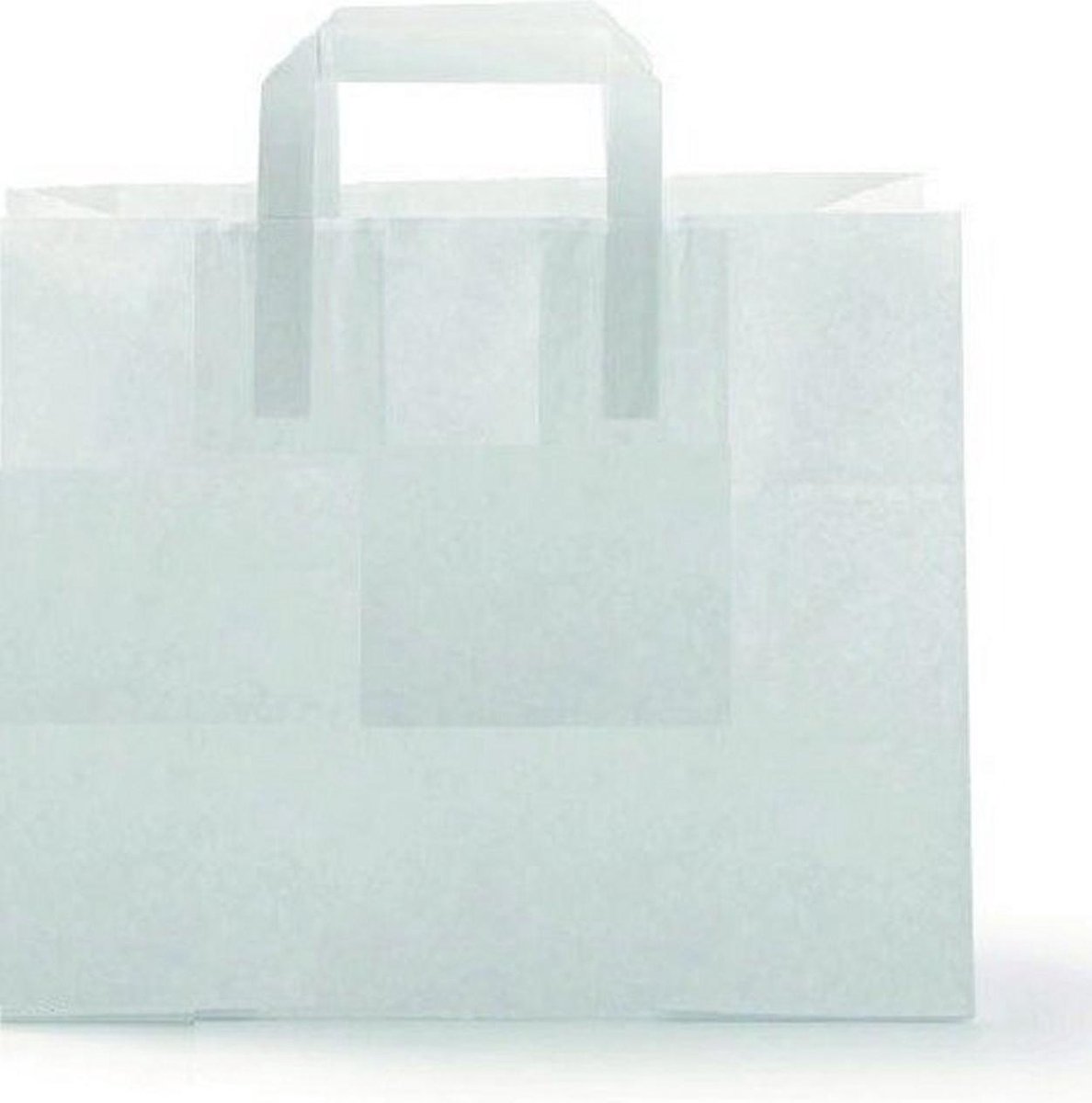tas wit kraft papier - platte bodem - 26 x 17 x 25 cm - 50 stuks