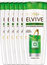 L'Oréal Paris Elvive Multivitamines 2-in-1 - 6 x 250 ml - Shampoo - Voordeelverpakking