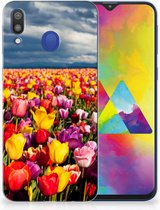 Geschikt voor Samsung Galaxy M20 Uniek TPU Hoesje Tulpen