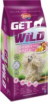 Get Wild Chicken/fish - Premium hondenvoer voor volwassen honden van middelgrote rassen - Hondenbrokken op basis van kip/vis smaak - 15kg