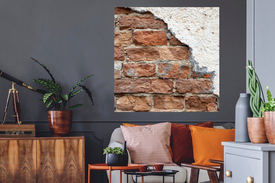 Stickers muraux - Film autocollant - Brique - Plâtre - Mur - 100x100 cm - Film adhésif - Stickers muraux Chambre d'enfant - Papier peint autocollant XXL